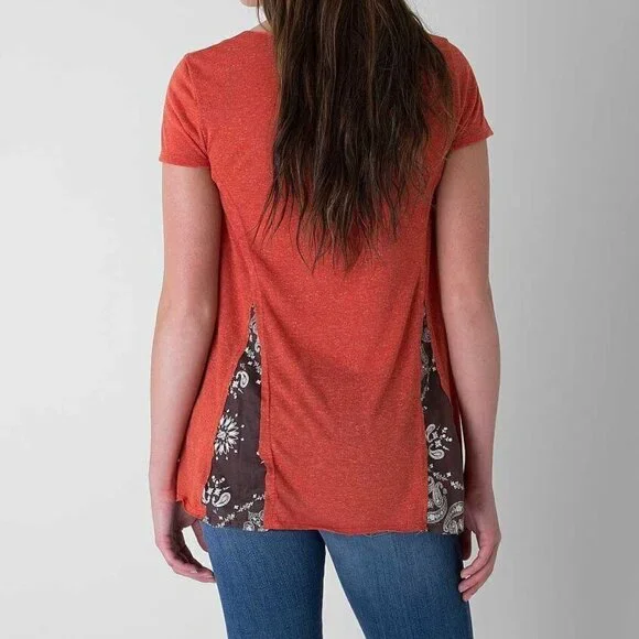 Living Doll Hampton's Crew Top Orange Red with Brown Rowing Graphic Size Medium - Picture 2 of 9